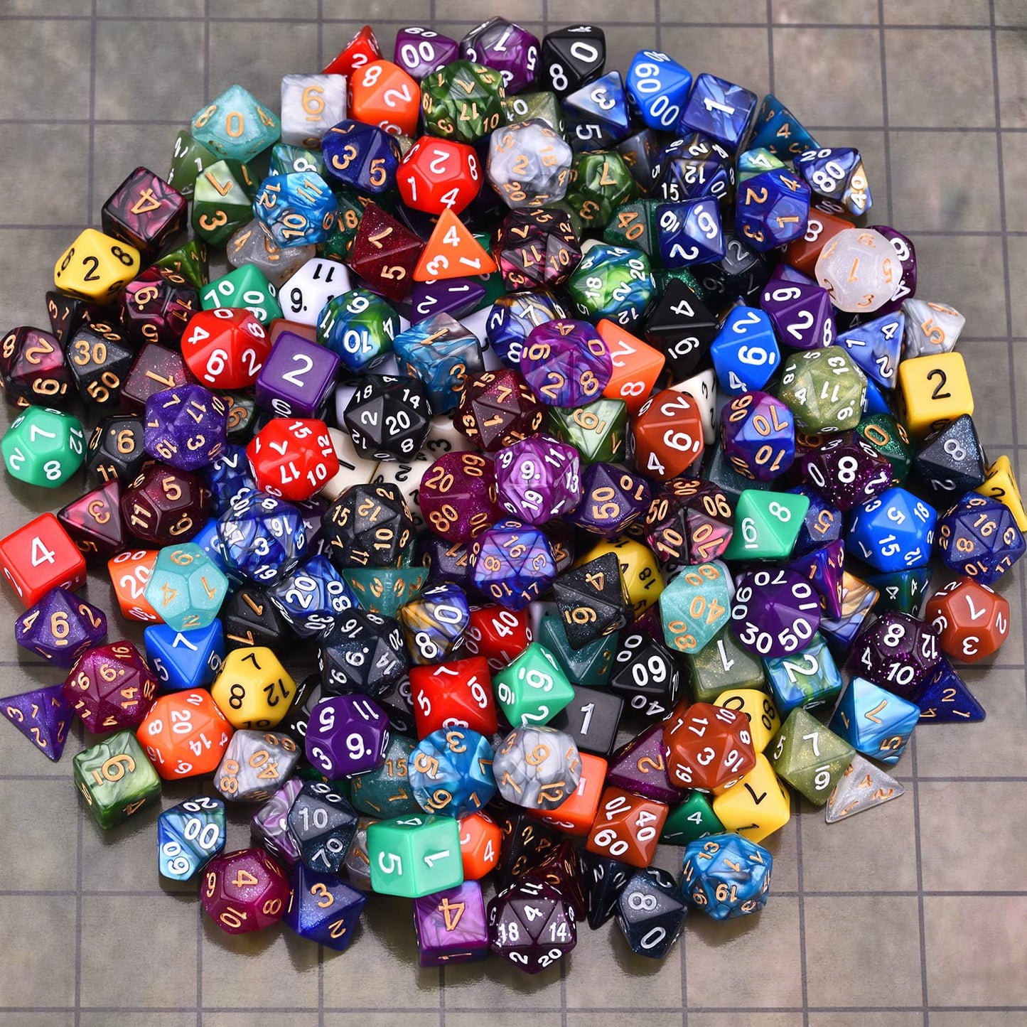Amiven DND Dice Sets: 30x7 (210pcs) with Dragon Bag | Polyhedral RPG Dice