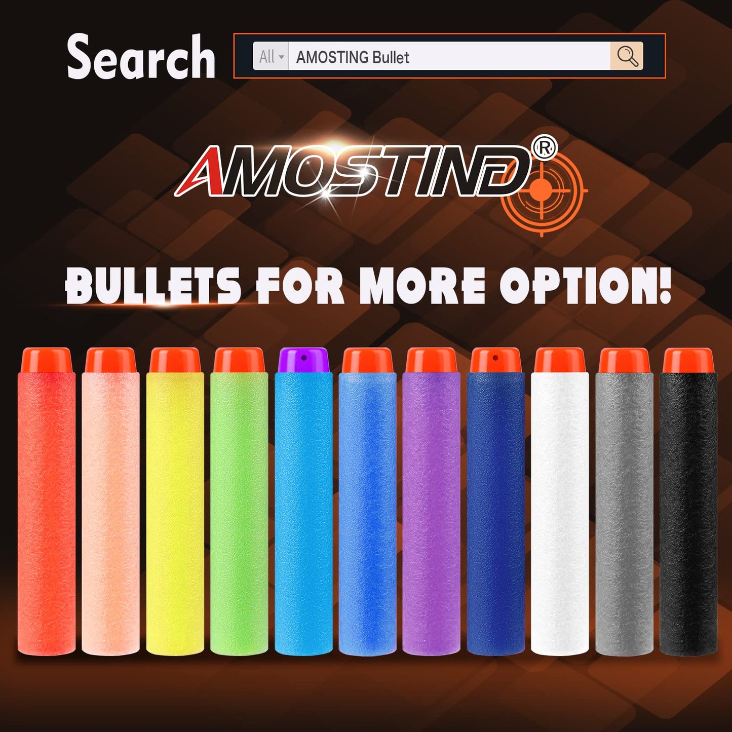 AMOSTING 100Pcs Glow Darts for Nerf Elite 2.0 – Refill Pack