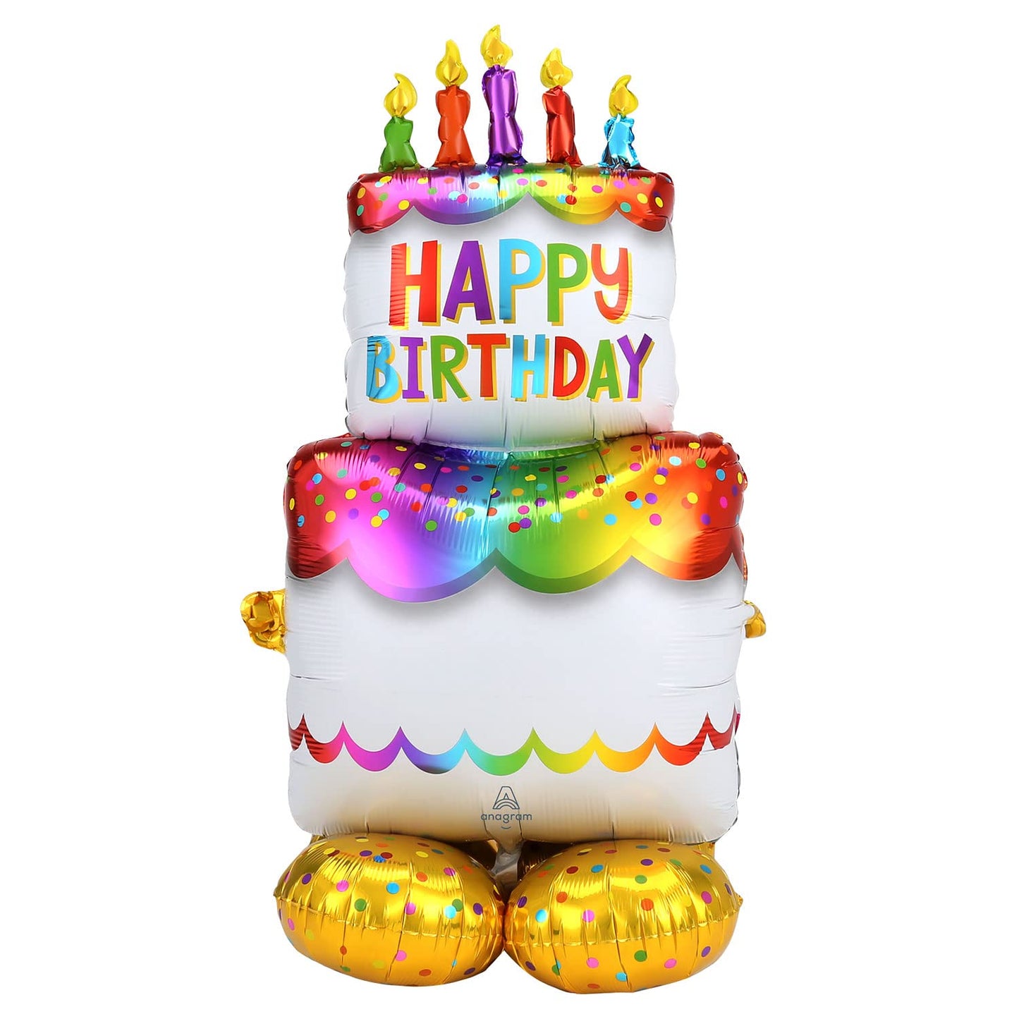 Amscan Anagram 4244911 Birthday Cake Airloonz Balloon – 53-Inch Foil Mylar, Multicolor, Pack of 1