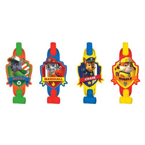 Amscan Paw Patrol Multicolor Party Blowouts – 8-Pack, 5-Inch Kids' Party Favors