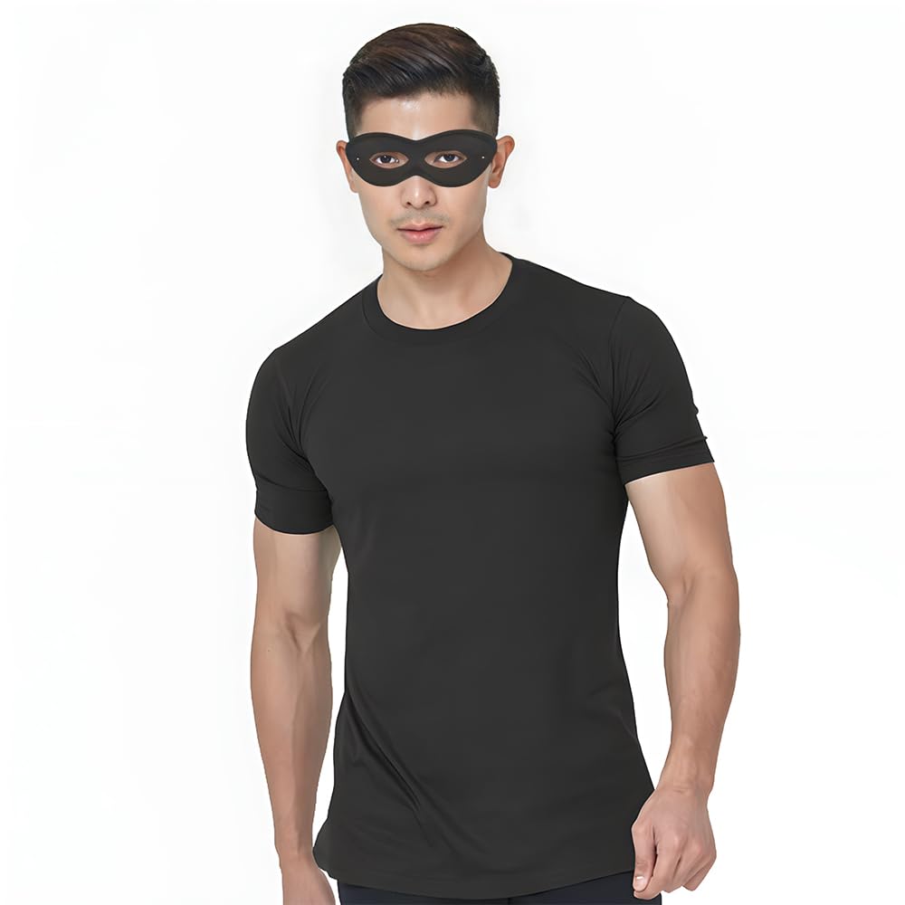 Amscan Game Ready Team Spirit Mask – Black Fabric Eye Mask for Parties & Cosplay | One Size