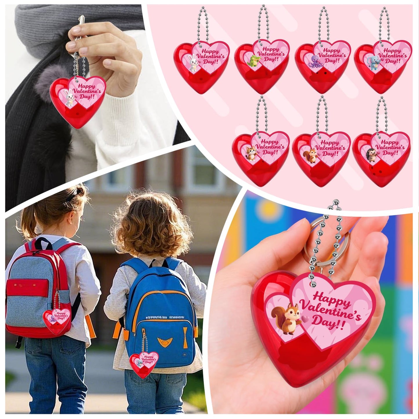 Amy & Benton 28-Pack Valentine Squishy Toys with Cards & Heart Boxes