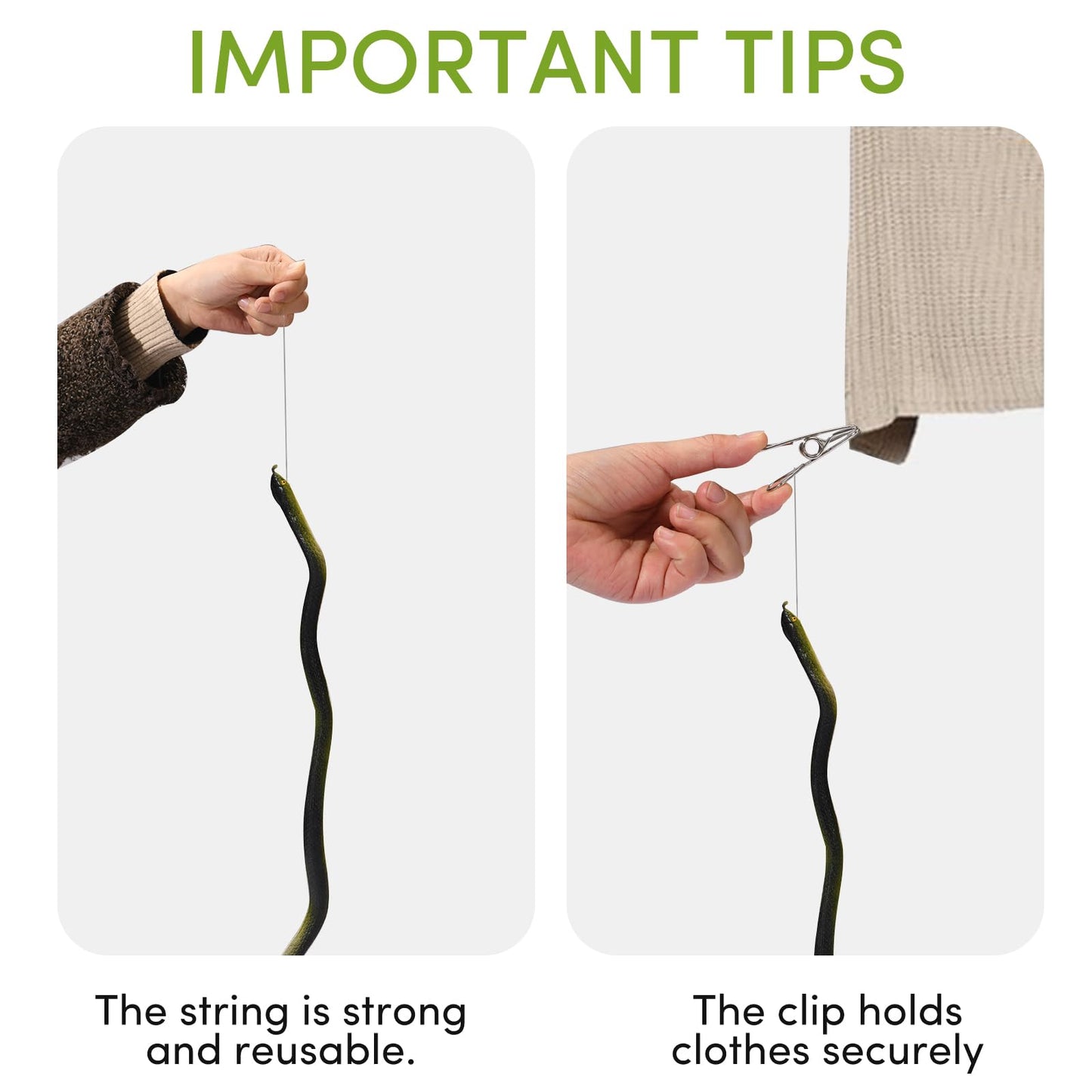 ANABIUP Fake Snake Prank Kit – 1.2m Realistic Rubber Snake with String and Clip