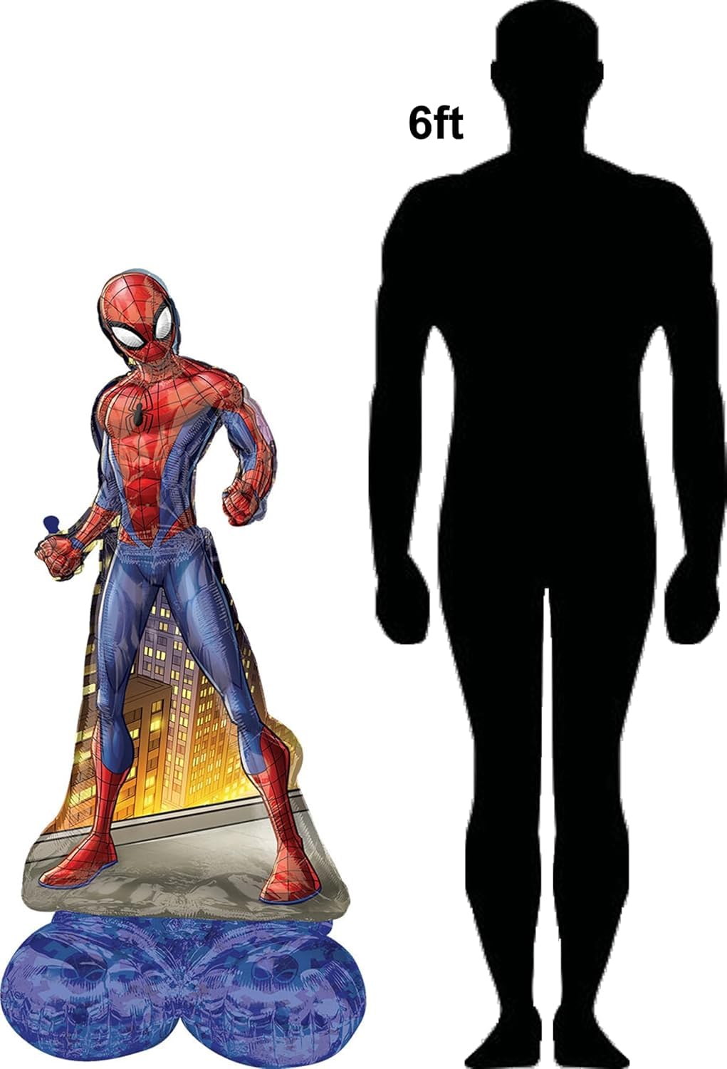 Anagram Spiderman 54-Inch Airloonz Balloon — No Helium Needed, Easy Upright Centerpiece