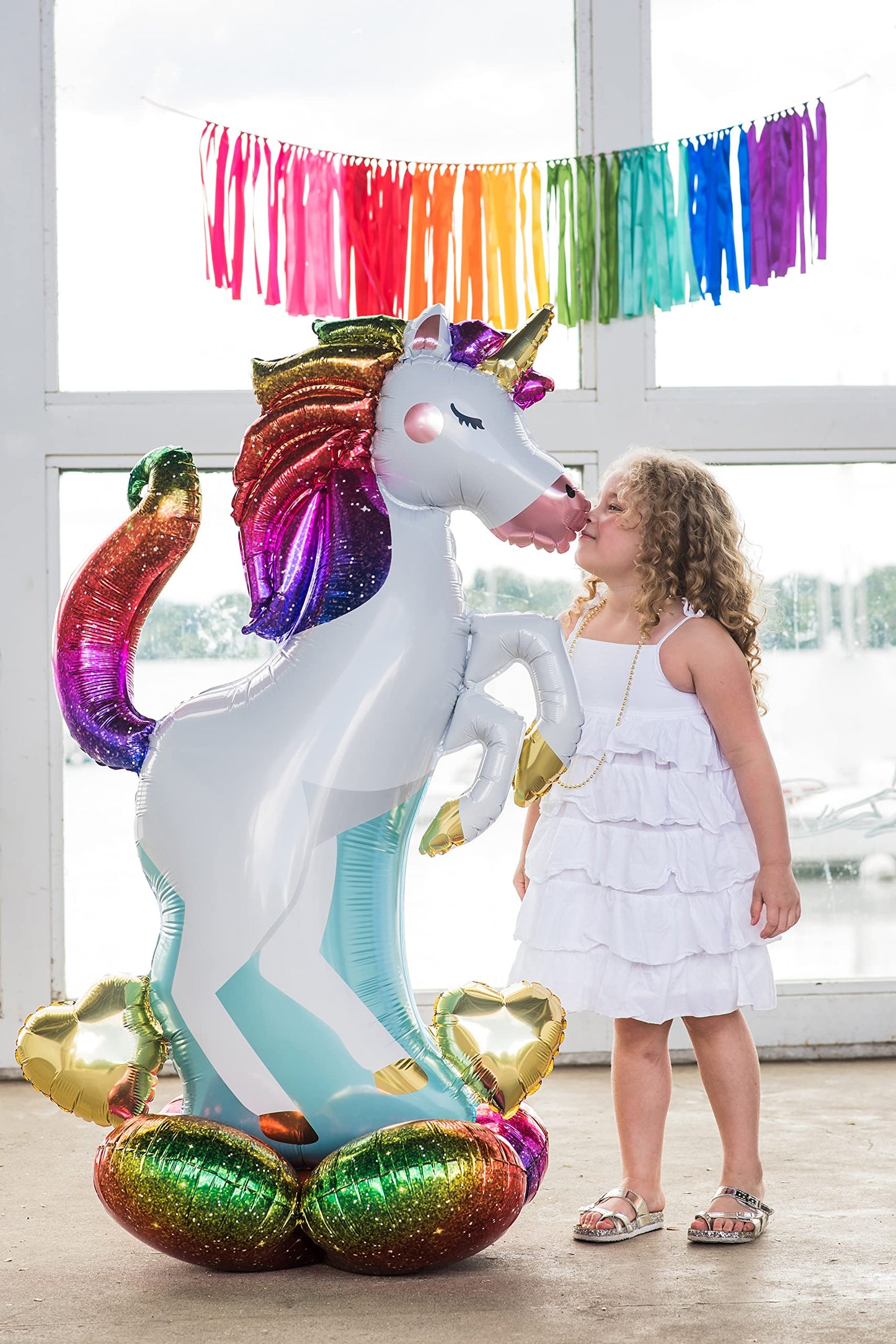 Anagram Unicorn Airloonz 55-inch Foil Balloon – Air-Inflated, Pack of 1