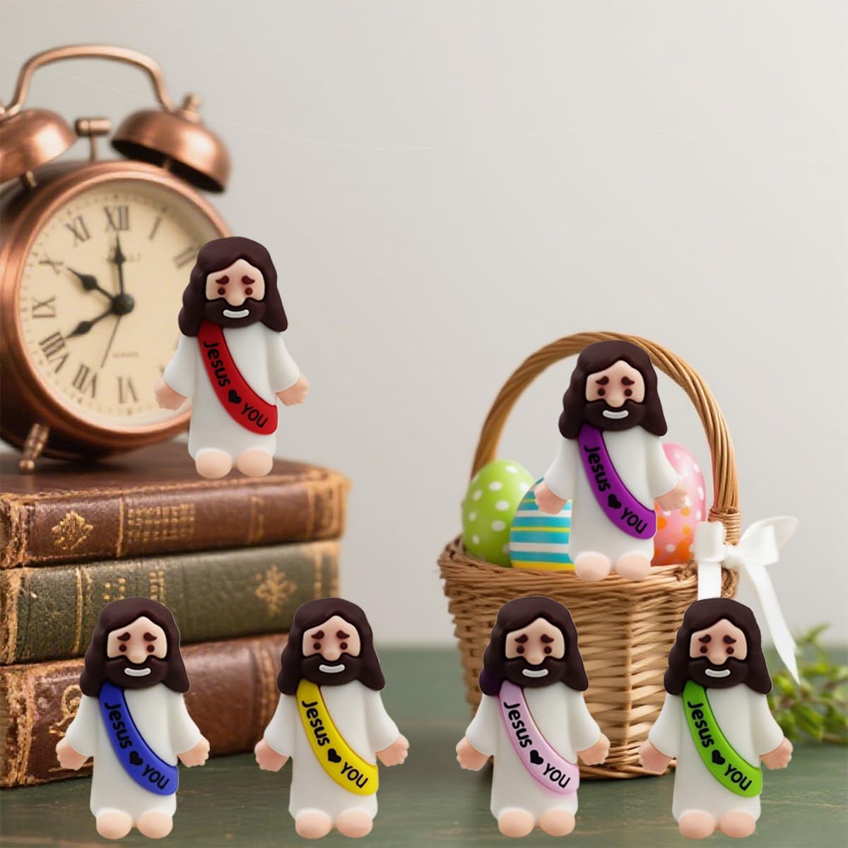 Anditoy 6 Pack Big Jesus Figures – Large Rubber Jesus Toys for Easter, Sunday School, and Gifts