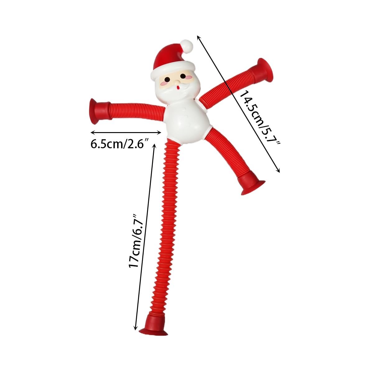 Anditoy 4 Pack Santa Claus Suction Cup Pop Tubes – Sensory Fidget Toys for Kids