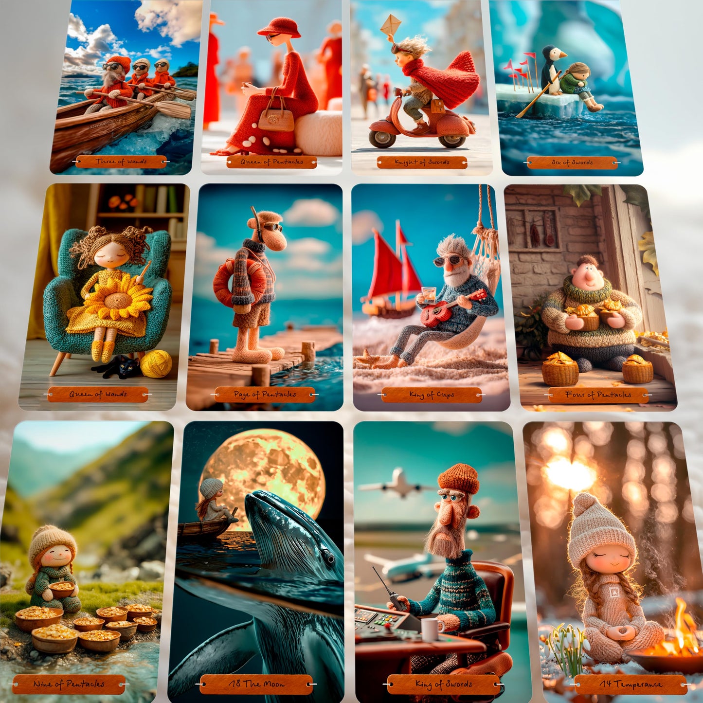ANDREWBOLOTIN Tarot of Knitted Tales: 78-Card Tarot Deck for Divination and Self-Discovery