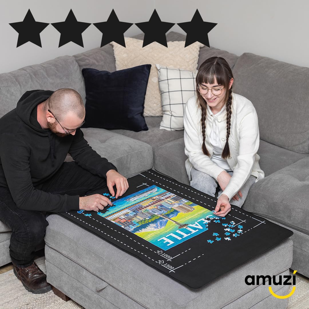 Angora Brands Puzzle Mat Roll-Up for Jigsaw Puzzles Fits 1500/1000/500 Pieces - Amuzi