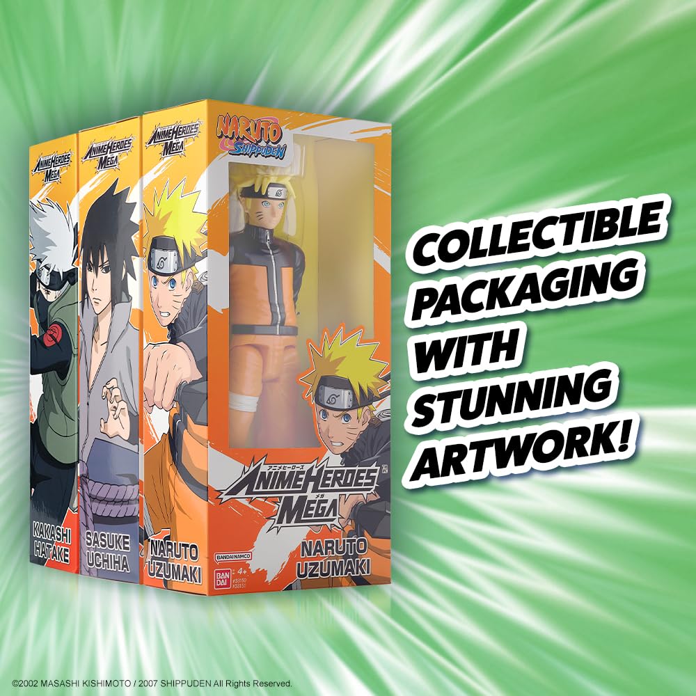 ANIME HEROES MEGA Naruto Kakashi 12-Inch Action Figure | Collectible Toy