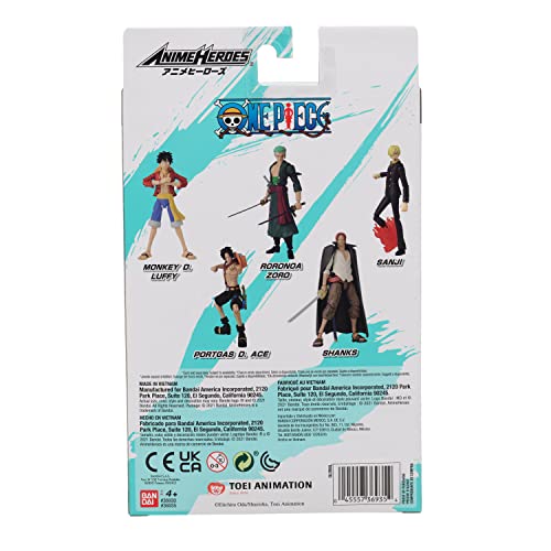 ANIME HEROES Shanks Action Figure – 6.5-Inch One Piece Collectible, 20+ Articulation