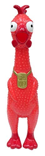 Animolds Squeeze Me Rubber Chicken Toy | Loud Scream Squeaker for Kids & Dogs