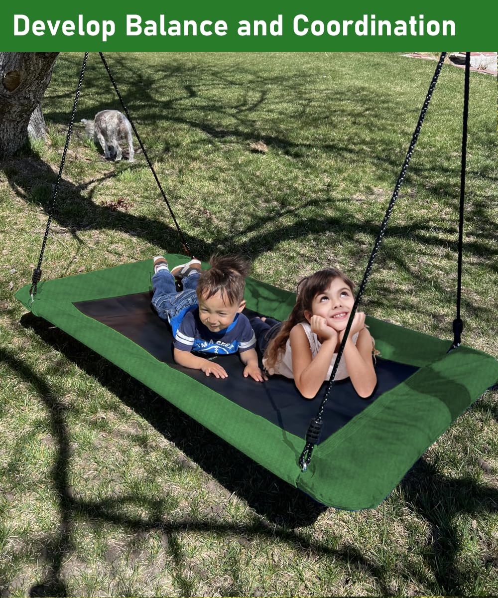 Ansionsol 40-Inch Rectangular Tree Swing for Kids & Adults – Adjustable Platform, 700 lb Capacity, Indoor/Outdoor