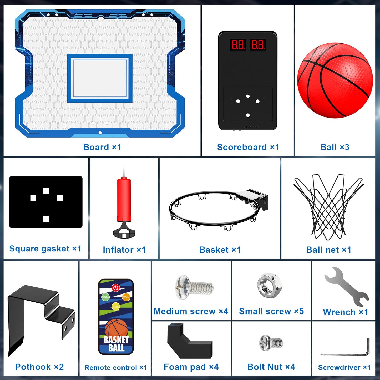Antaha Indoor Over-The-Door Basketball Hoop with Scoreboard | Mini Hoop for Kids 3-15