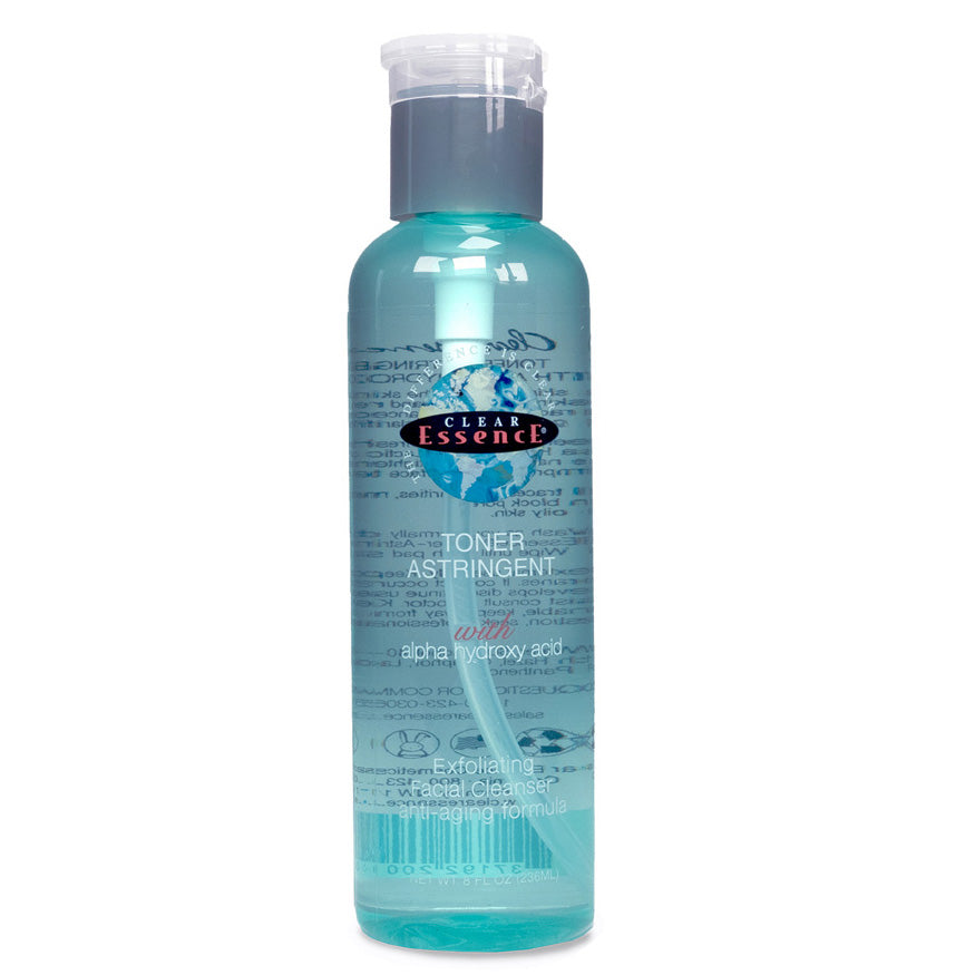 Clear Essence Toner Astringent with Alpha Hydroxy Acid for Radiant Skin All Skin Types 8 oz