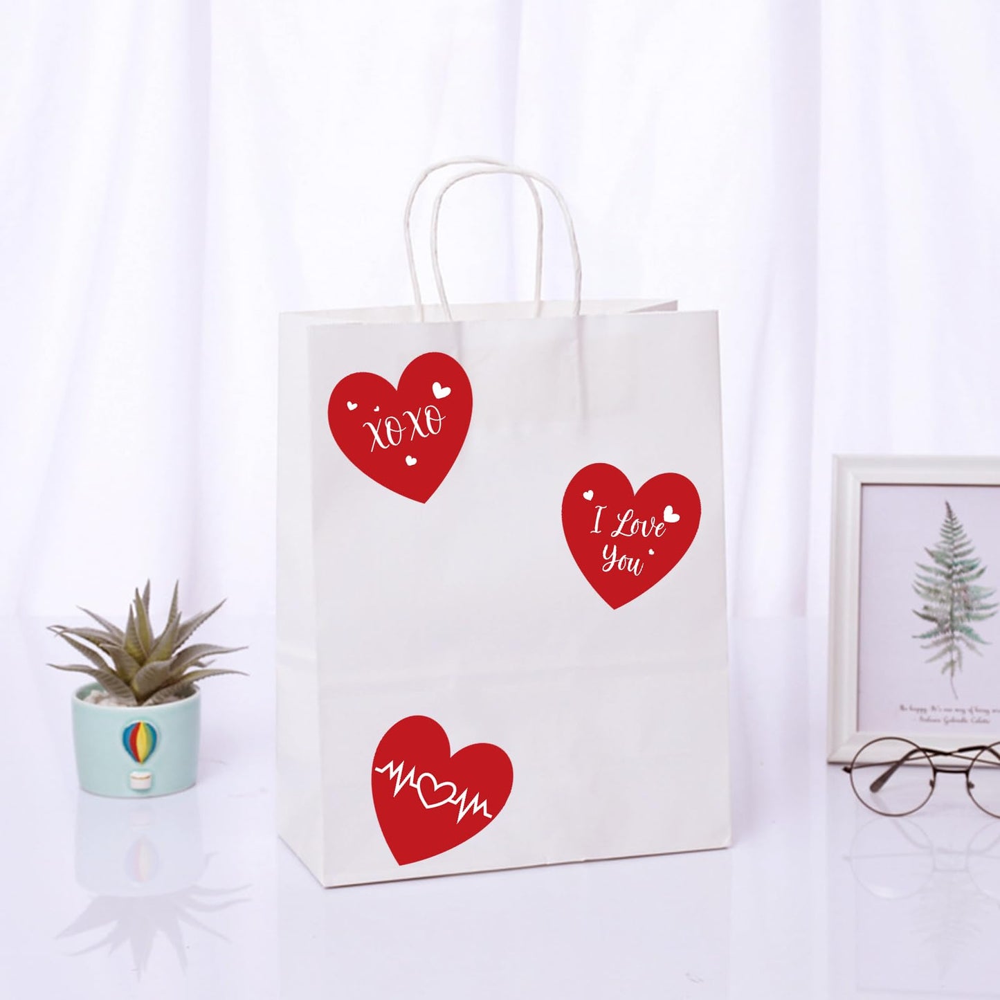 Anwyll Valentines Day Heart Stickers – 480 Pcs, 1.5-Inch Red I Love You Stickers for Envelopes, Cards & Gifts