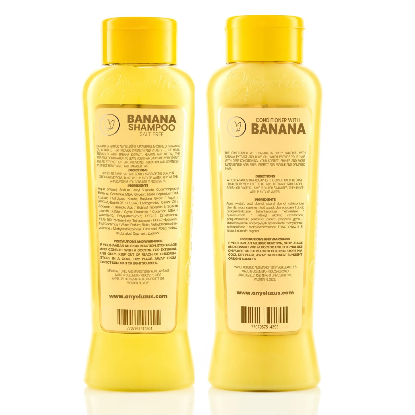 ANYELUZ Banana Hair Care Duo Set – Moisturizing Shampoo & Nourishing Conditioner