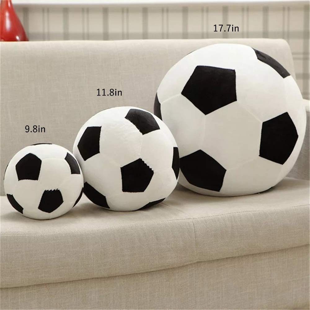 AOQI Plush Soccer Ball 45cm Black White — Soft, Durable Plush Pillow Toy for Kids