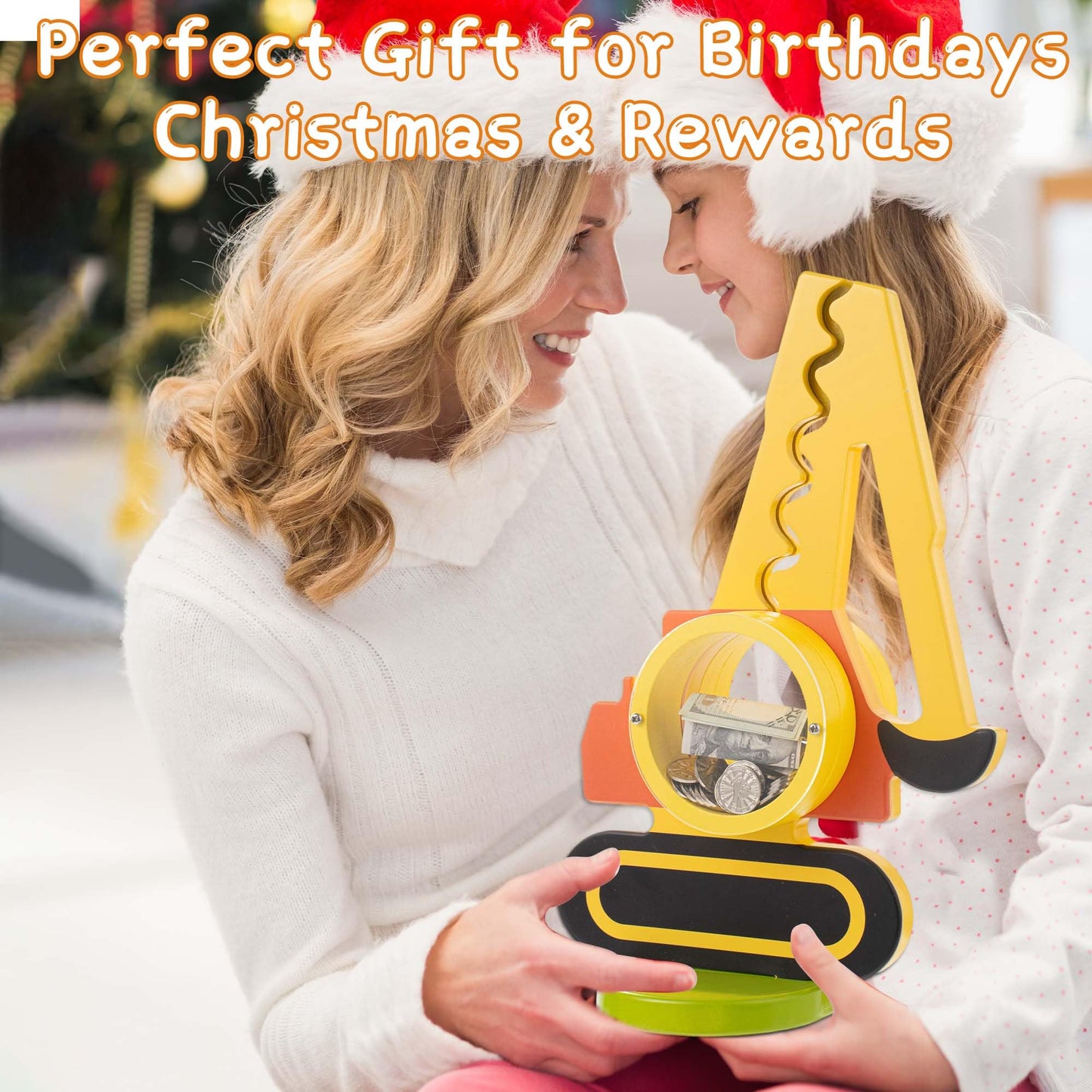 AORCMITN Wooden Excavator Piggy Bank for Kids – Interactive, Personalizable Saving Toy