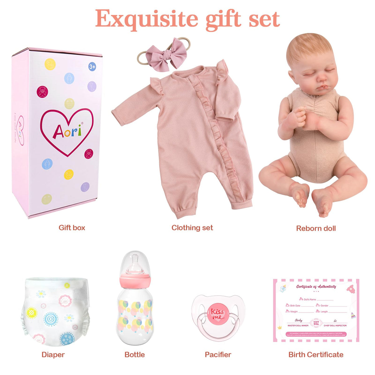 Aori Lifelike Reborn Baby Doll – 20-Inch Realistic Newborn Girl