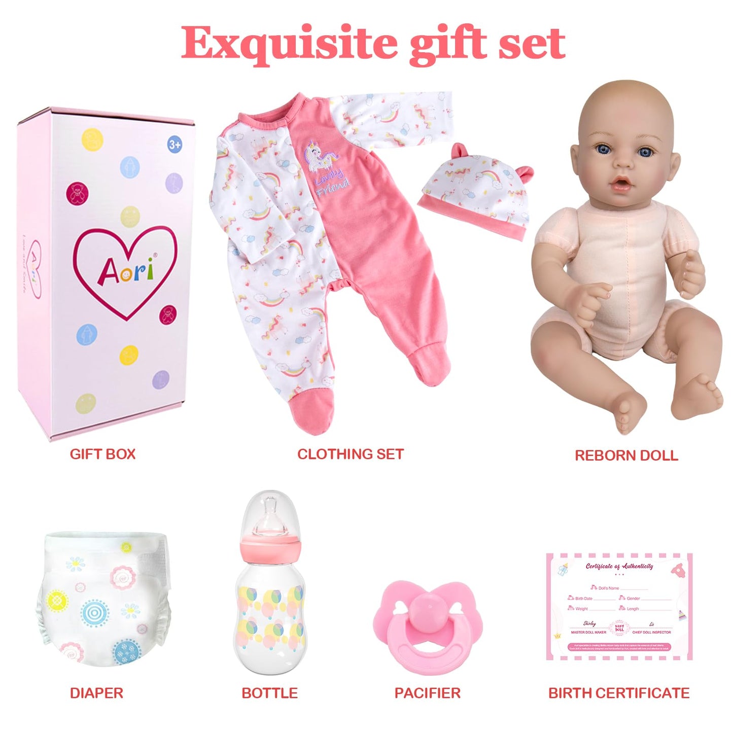 Aori Reborn Baby Dolls Lifelike 18-inch Realistic Newborn Girl – Handcrafted & Poseable