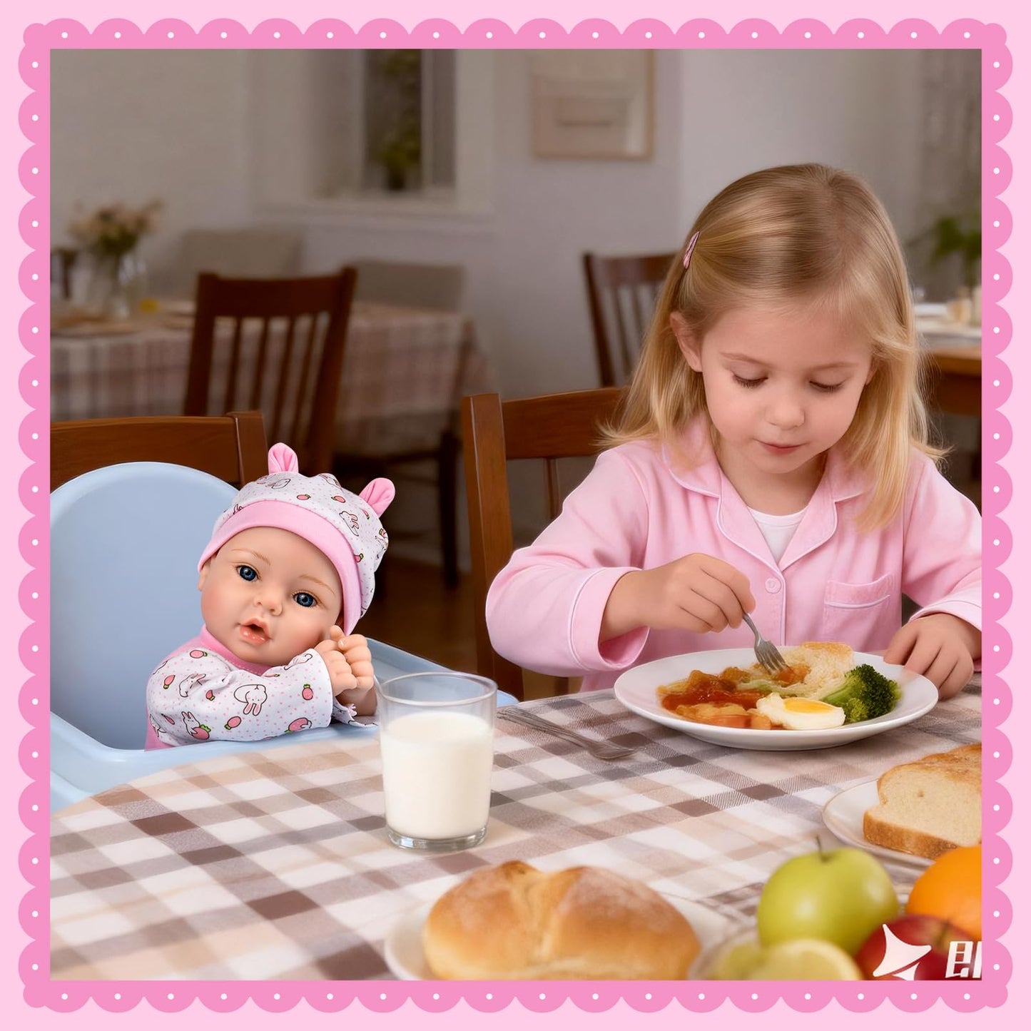 Aori Lifelike Reborn Baby Doll 18'' - Realistic Newborn Girl, Weighted Body, Pink Outfit