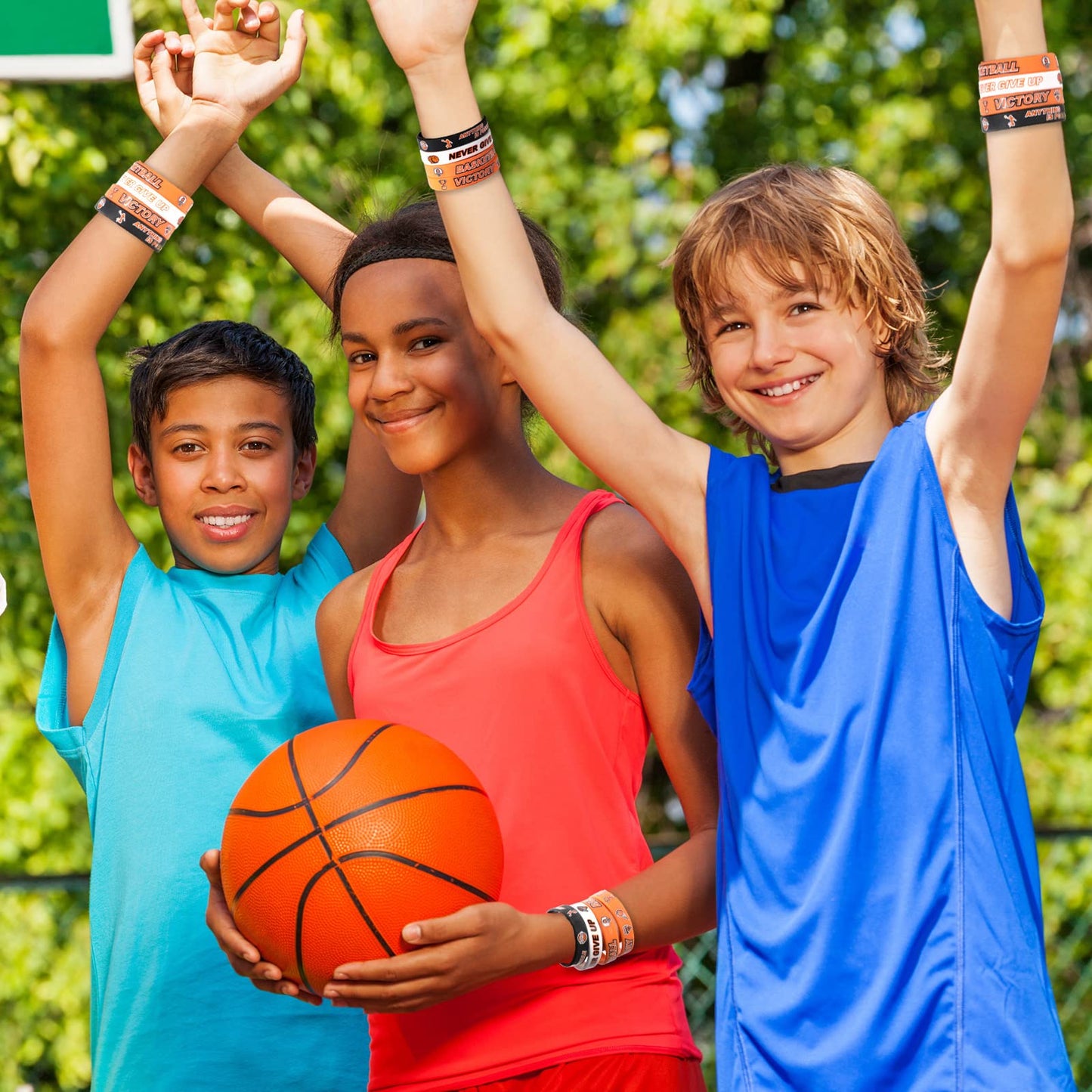 Aoriher 36-Piece Basketball Silicone Wristbands — Motivational Rubber Bracelets for Teams, Parties & Awards