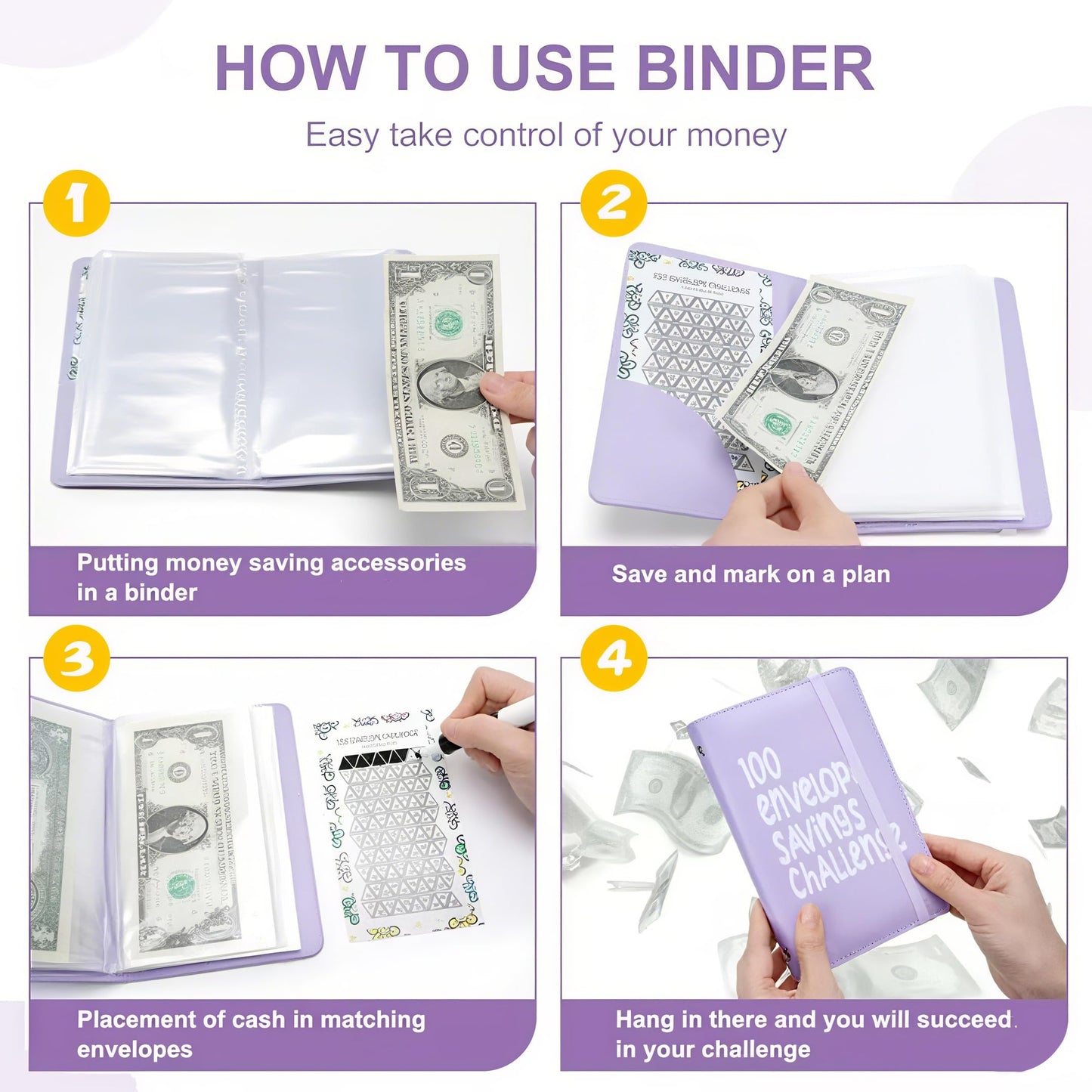 APMFHO 100 Days Money Saving Challenge Binder – Save $10,000 or $5,050 with 100 Envelopes