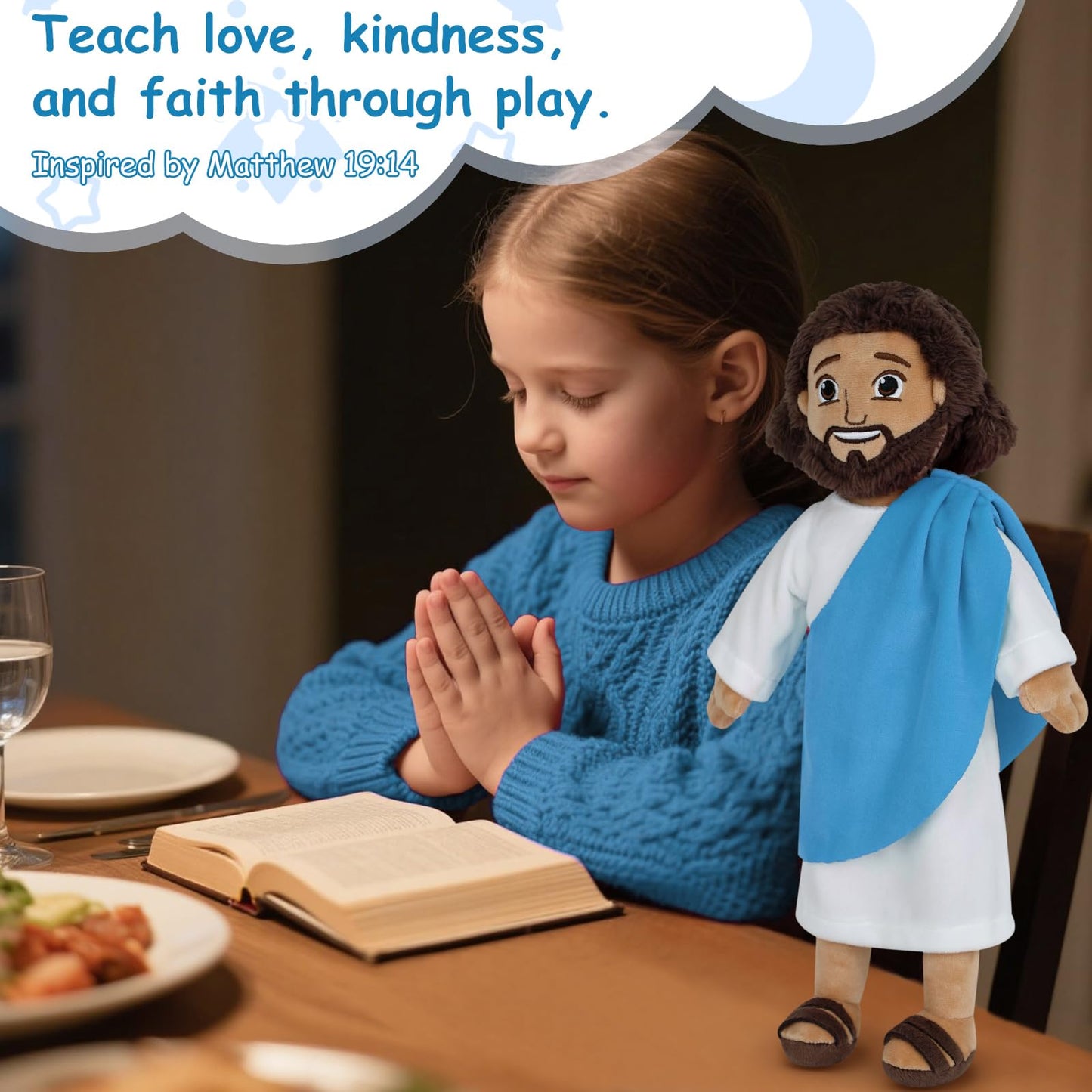 Apragaz 13-Inch Jesus Plush Doll – Soft Christian Toy for Kids | Faith-Based Gift