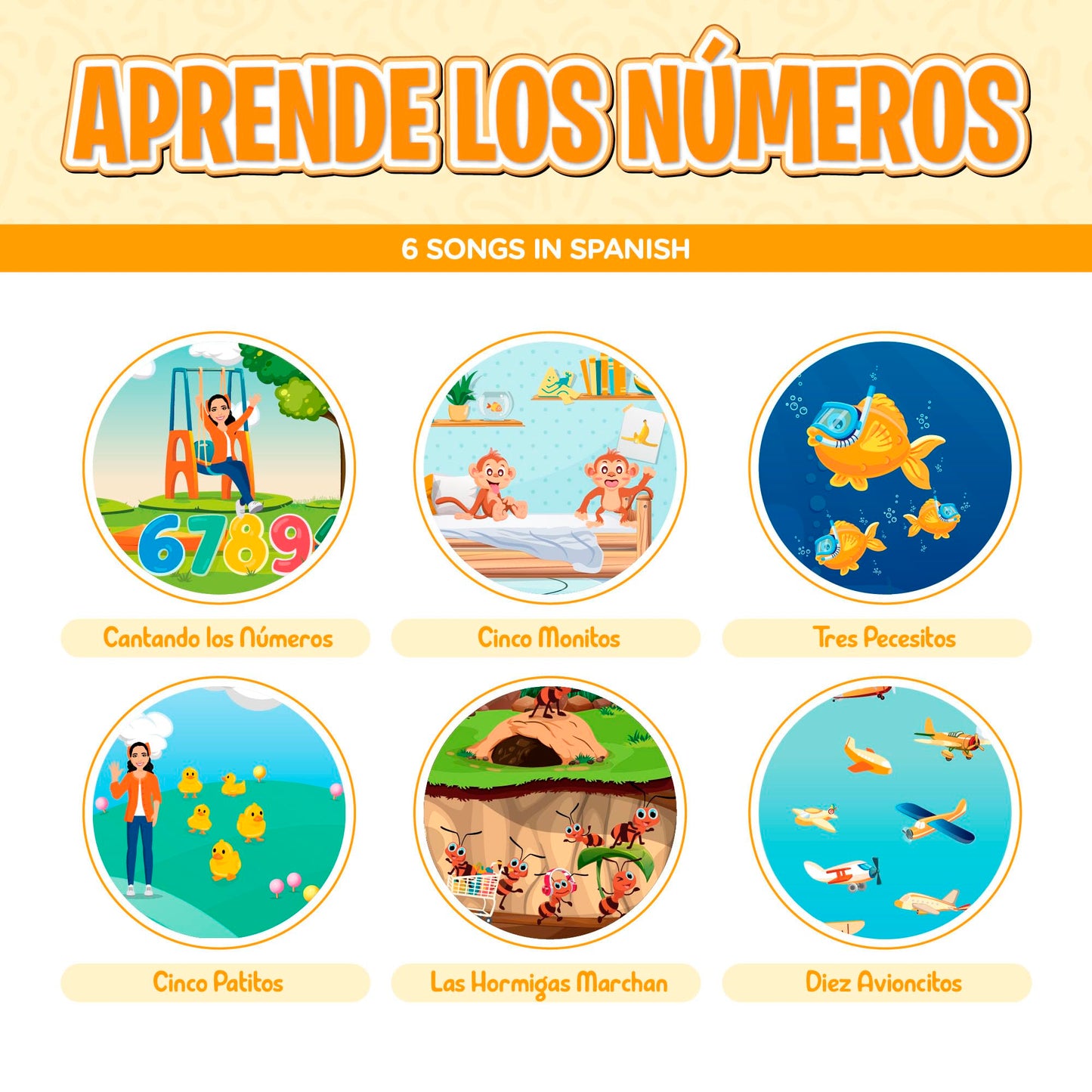 Aprende Peque Musical Counting Book for Toddlers 1–4 | Learn Spanish Numbers with Isa | 6 Songs
