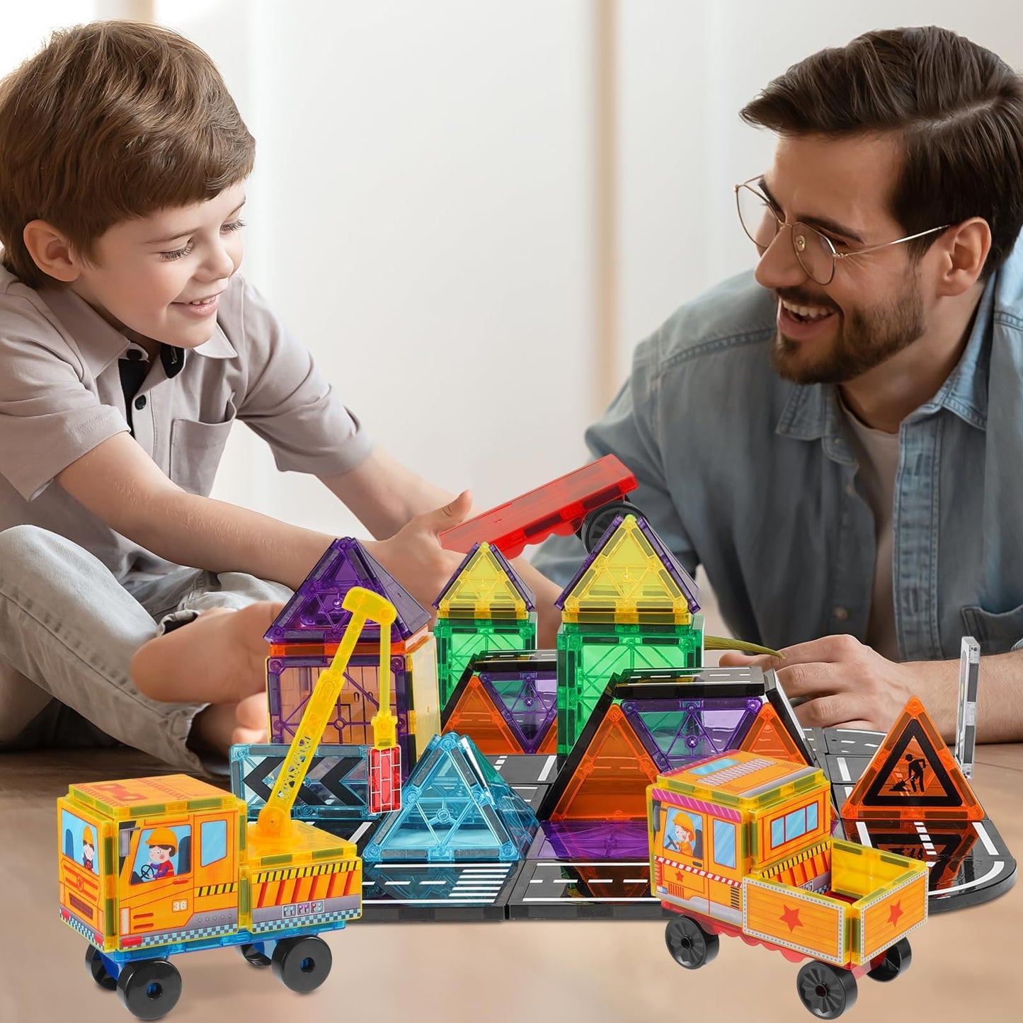 APYR AOMA Magnetic Tiles Cars Construction Set – 19 Pcs | Educational Building Blocks for 3–9 Year Olds