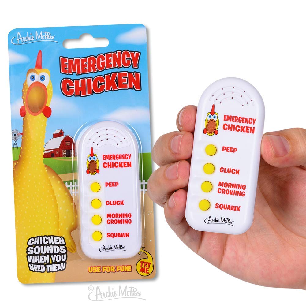 Archie McPhee Emergency Chicken Electronic Sound Maker – Four Sounds at a Touch