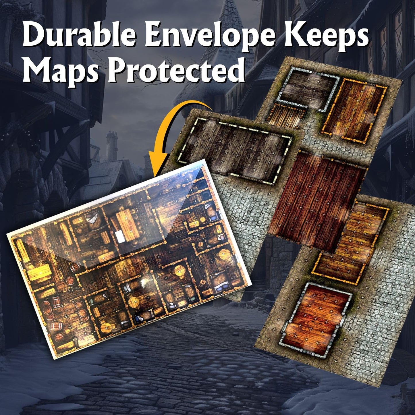 Arcknight Cobblestone City Battlemaps | 16 Modular RPG Maps on 8 Double-Sided Pages for D&D & Pathfinder