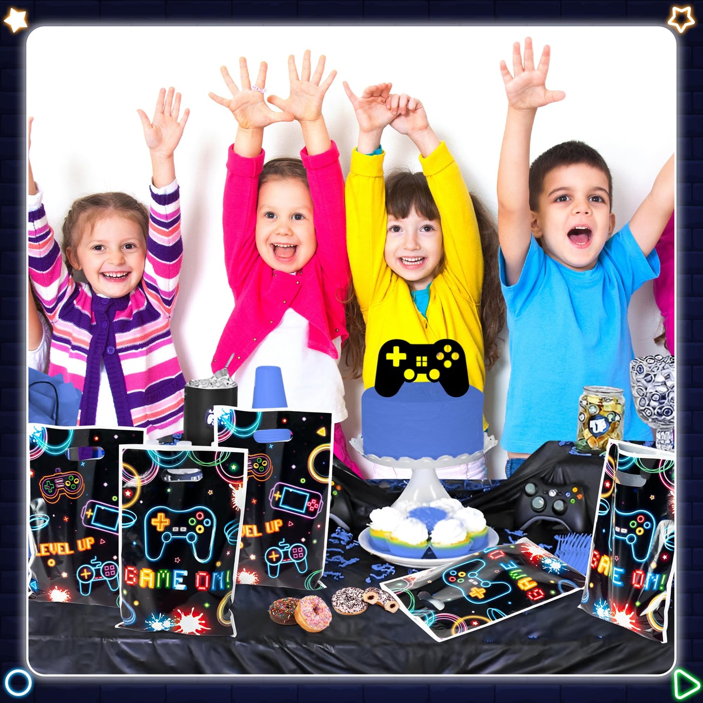 ArianQicult Neon Video Game Party Favor Bags — 50 Pack