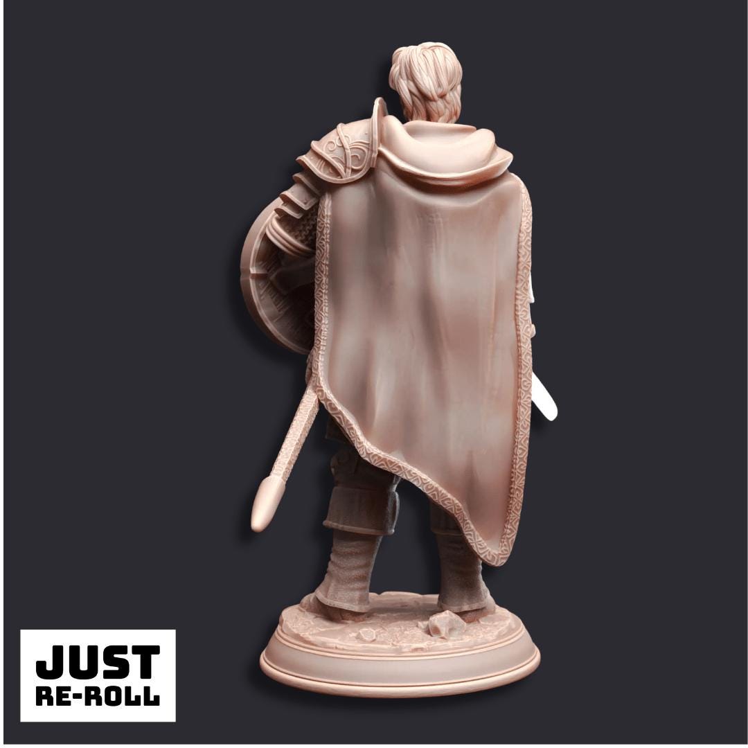 Arion Midrun Human Fighter - 3D Printed Fighter Character Miniature