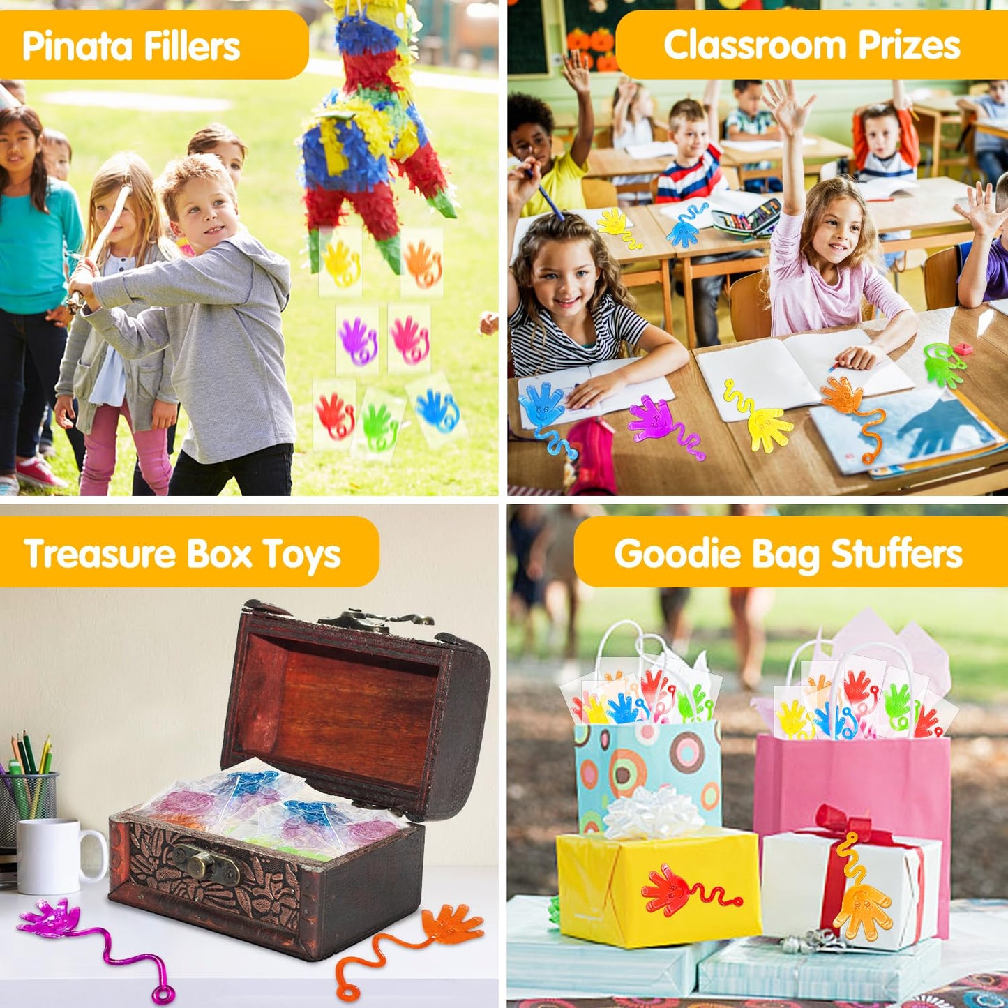 Armaytoy 20-Pack Sticky Hands – Kids Party Favors, Prizes & Goody Bags (Bulk)