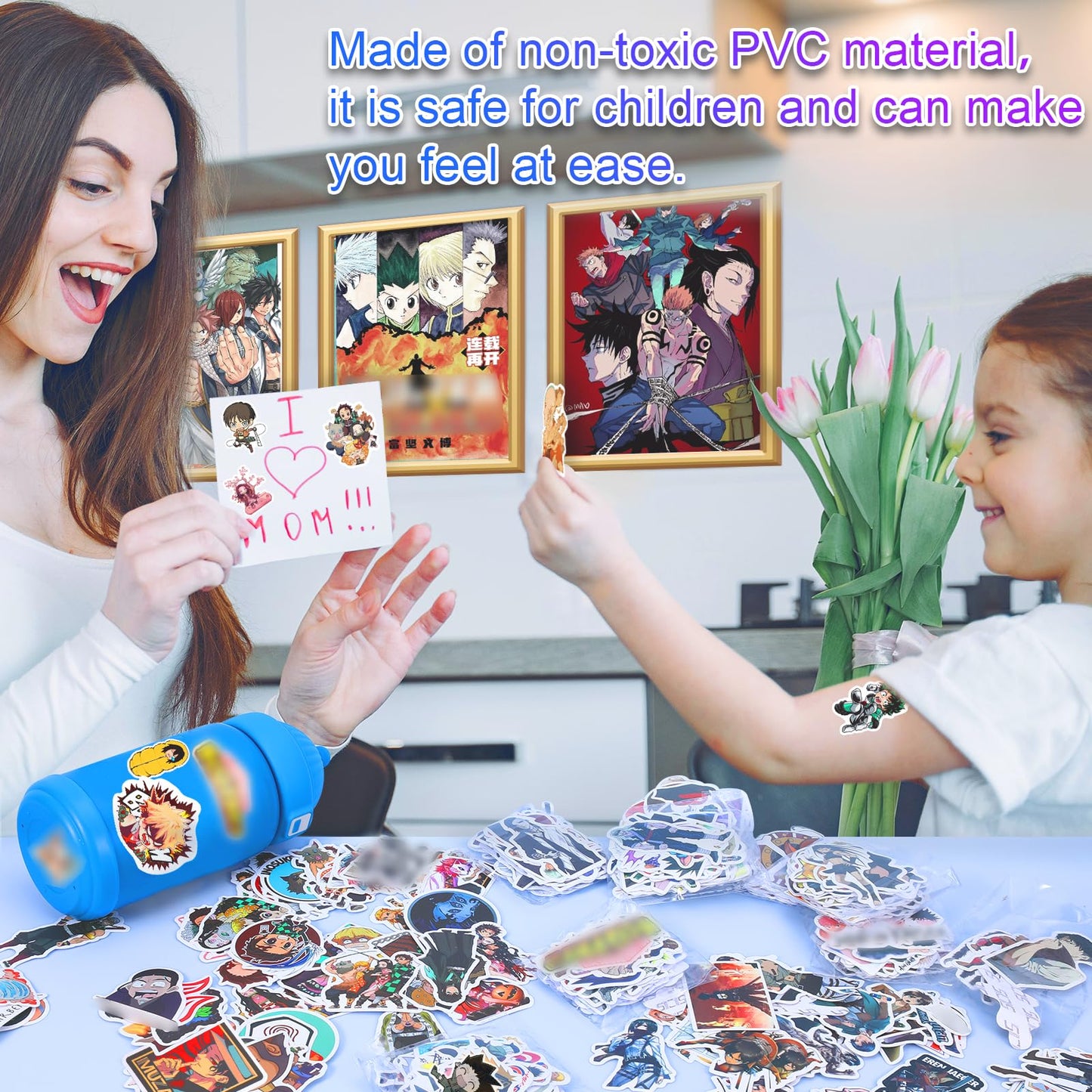 Arme Large Anime Sticker Pack – 600 Pcs, Waterproof Vinyl for Laptops & More