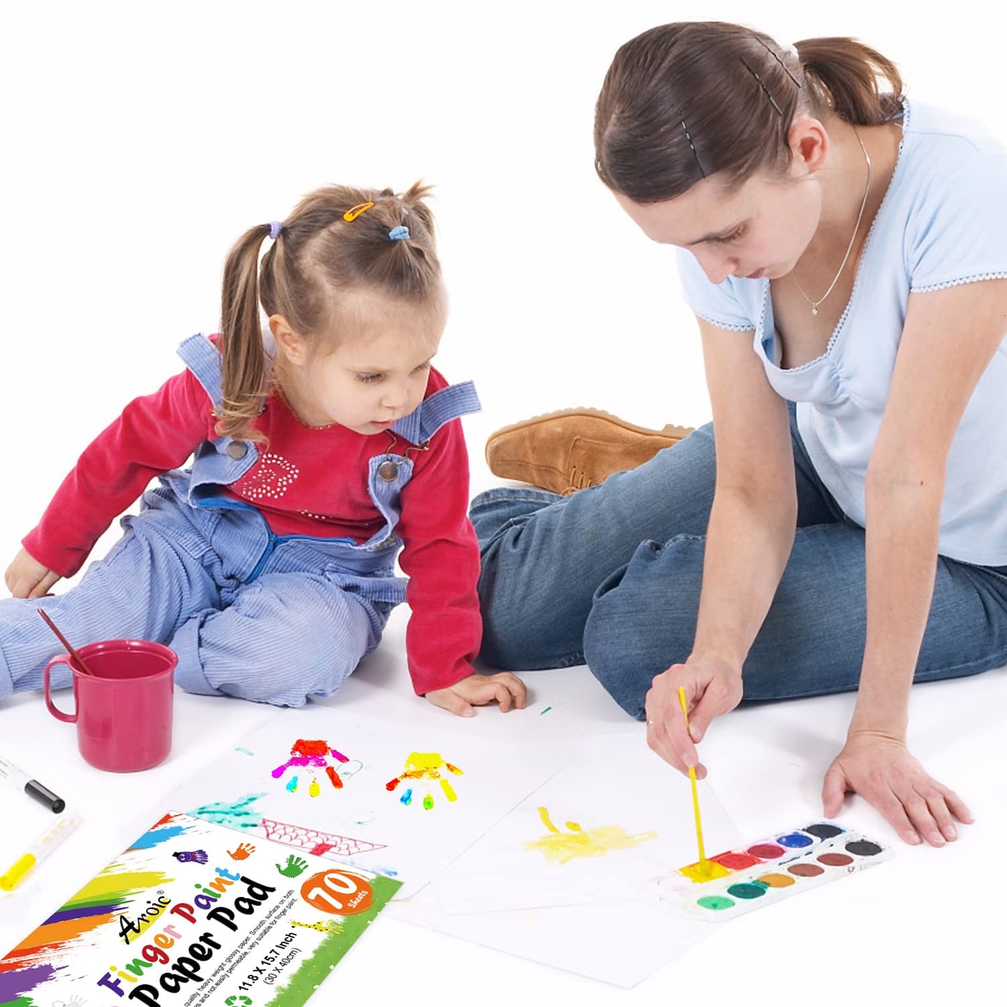 AROIC 70 Sheets Finger Paint Paper – 11.8 x 15.7 in, Non-Toxic, Versatile for Kids & Toddlers