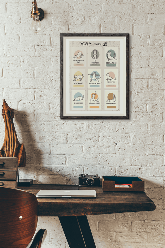 Funny Cat Yoga Wall Art