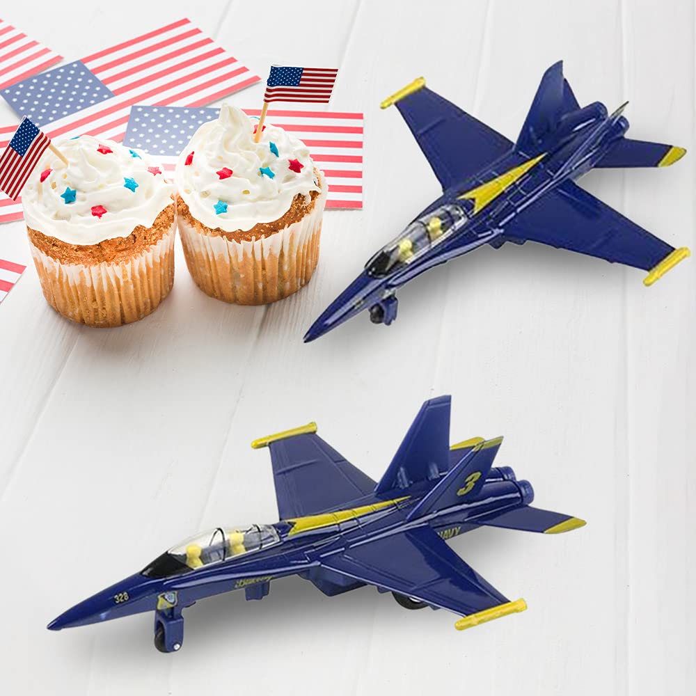 ArtCreativity Diecast F-18 Blue Angel Jets – 2-Pack Pullback Fighter Planes, 6.75 inches