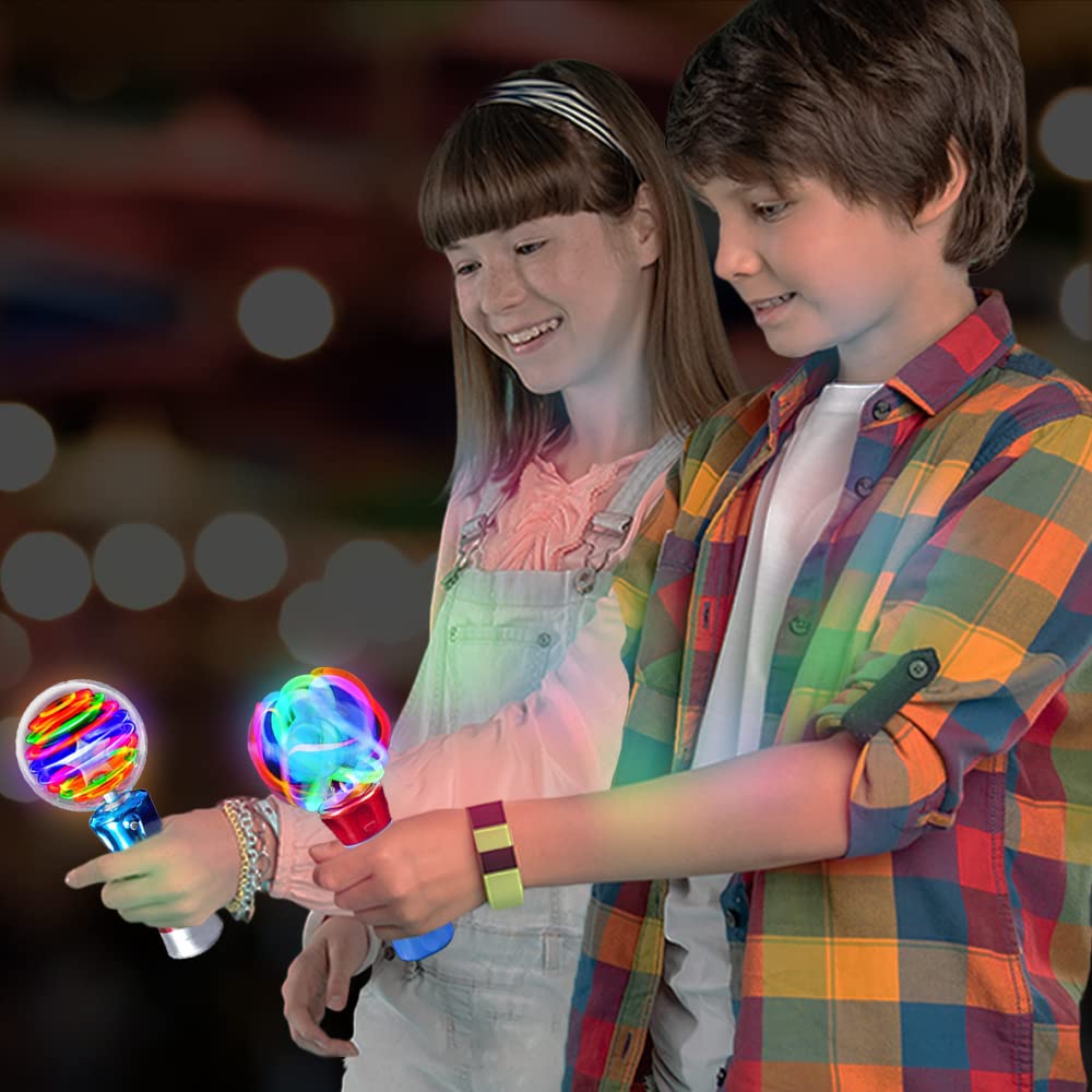 ArtCreativity Light Up Magic Ball Wand & Spinning Light Wands – LED Toy Set for Kids