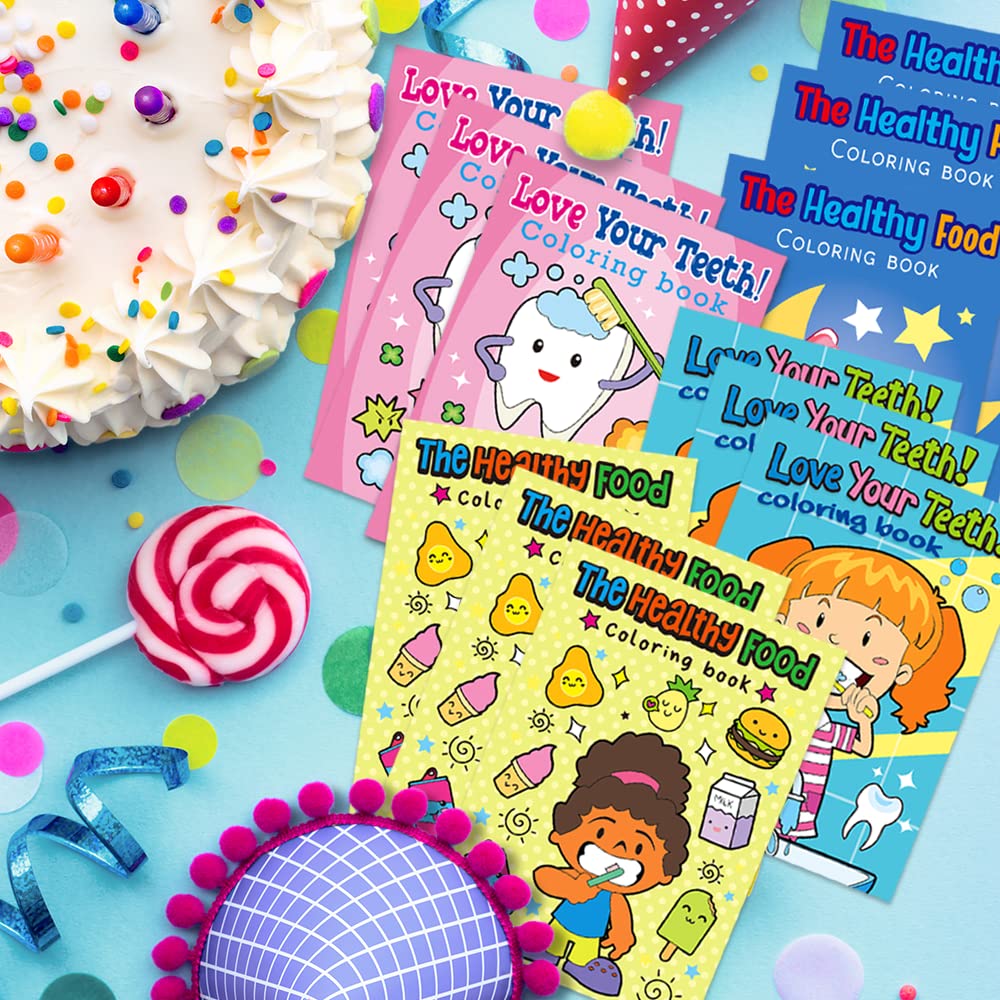ArtCreativity Dental Kids 24-Pack 5x7 Mini Coloring Books - 6-Page Color Booklets