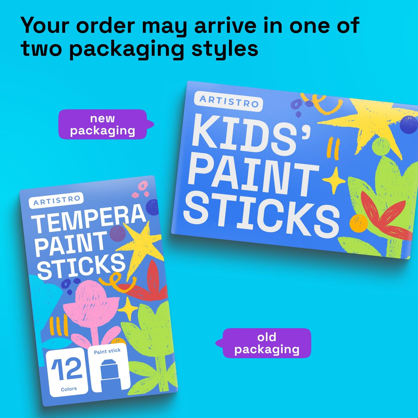 ARTISTRO 100% Washable Tempera Paint Sticks for Kids – 12 Non-Toxic Twist Markers