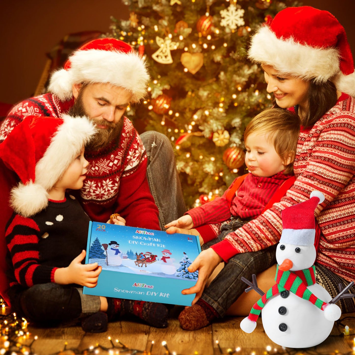ARTPAR 20 Pack Modeling Clay Snowman Kit – Air-Dry Snowman Crafts for Kids