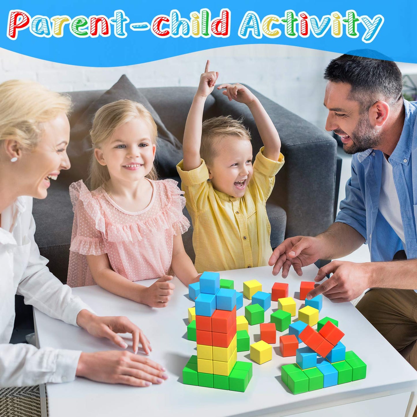 Asago Magnetic Blocks - Large 1.34-Inch Magnetic Building Cubes for Toddlers & Kids
