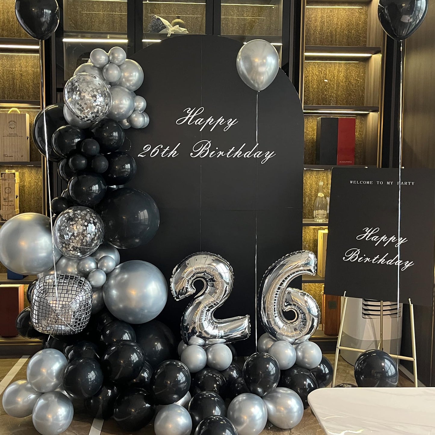 ASIYUHY 100pcs Black and Silver Balloons – 12 Inch Latex Party Decor Set
