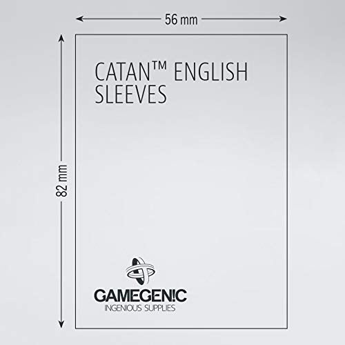 Asmodee Gamegenic GGS10072ML Prime Sleeves – Catan Red Sized, 60 Count, Clear