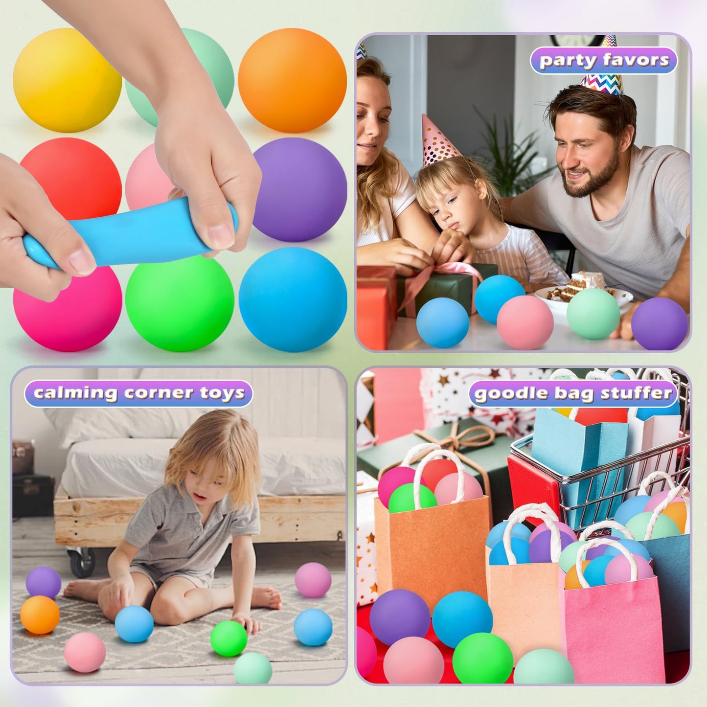ASPULU 12 Pcs Stress Balls Set – Colorful Fidget Toys for Anxiety Relief, Focus & Fun