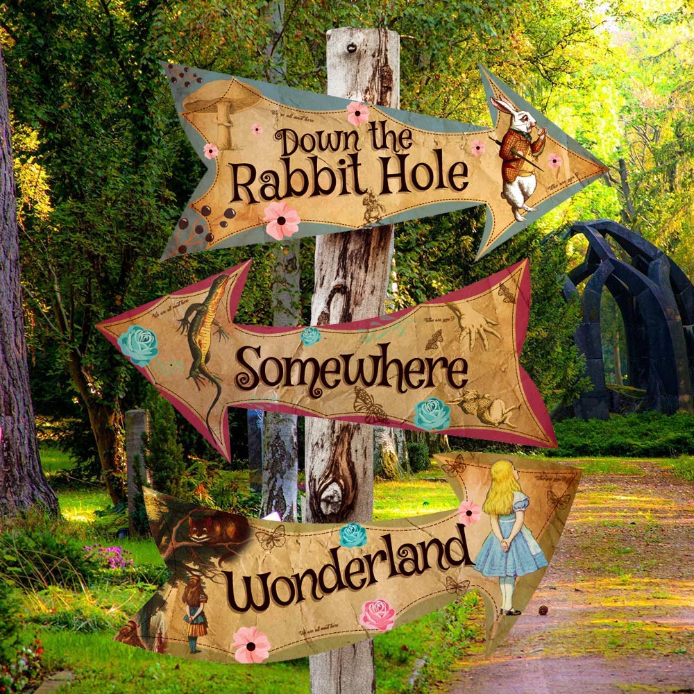 ASVP Shop Alice in Wonderland Arrow Signs – Mad Hatter Tea Party Props (Pack of 12)