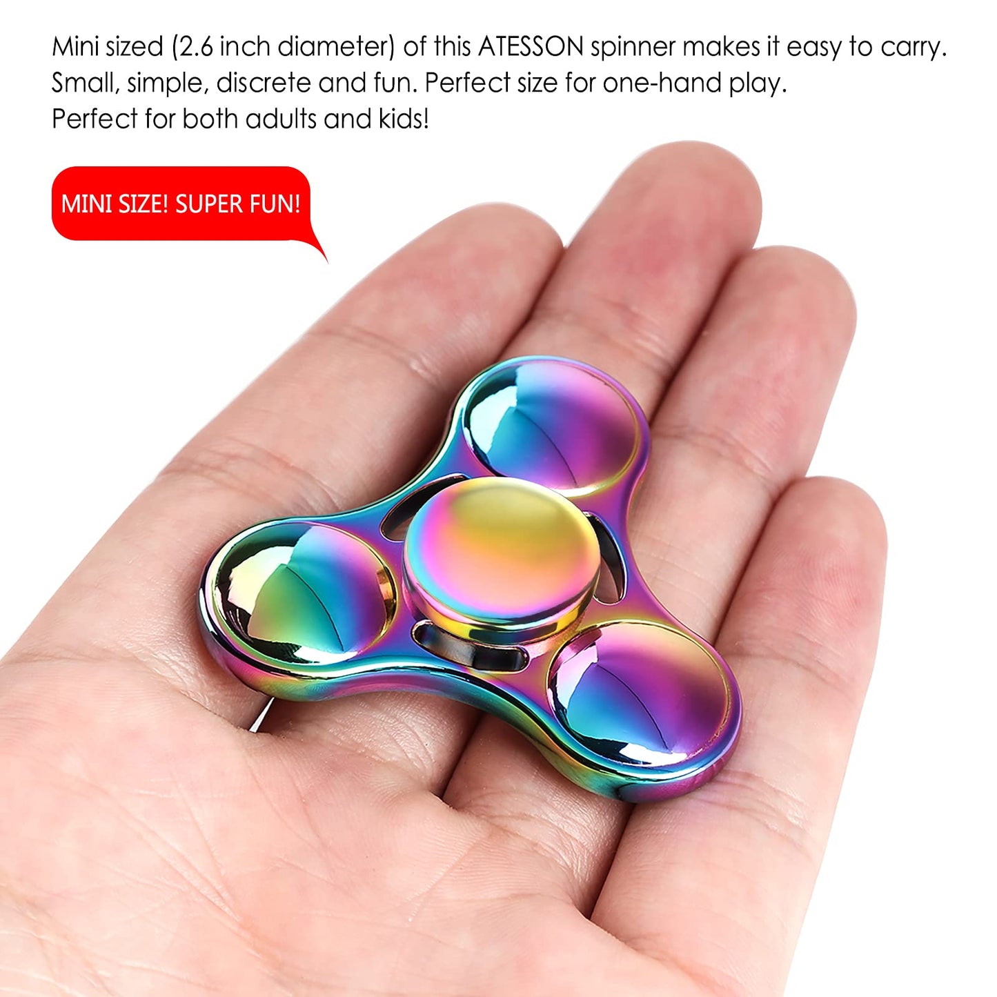 ATESSON Fidget Spinner – Durable Stainless Steel Bearing, High-Speed Spin for Focus